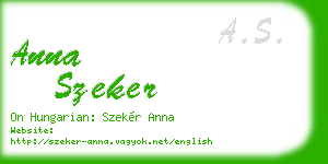 anna szeker business card