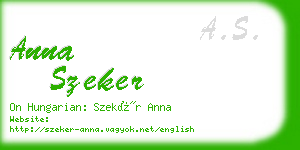 anna szeker business card